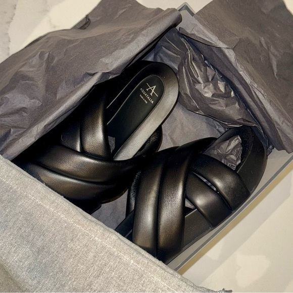 Aquatalia Black Platform Slide Sandals - Picture 4 of 9